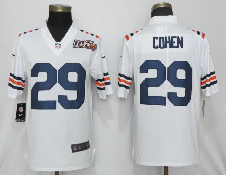 Men Chicago Bears #29 Cohen Nike White 2019 100th Season Alternate Classic Retired Player Limited NFL Jerseys->chicago bears->NFL Jersey